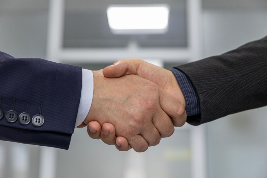 Business partners shaking hands