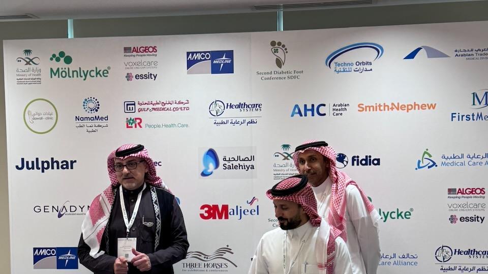 Speakers on stage at the Saudi Diabetic Foot Conference (SDFC)